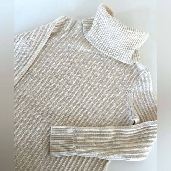 MADEWELL 100% Merino Wool Turtleneck Long Sleeves Sweater Dress Ivory Medium - Picture 8 of 11